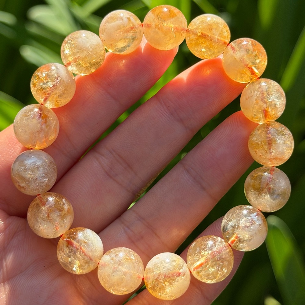 12mm stretchable milky citrine bracelet‎ 0749